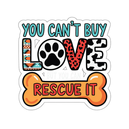 Rescue Love Die-Cut Stickers, Pet Lover Gifts, Animal Rescue Decals, Laptop Stickers, Dog Lover Accessories