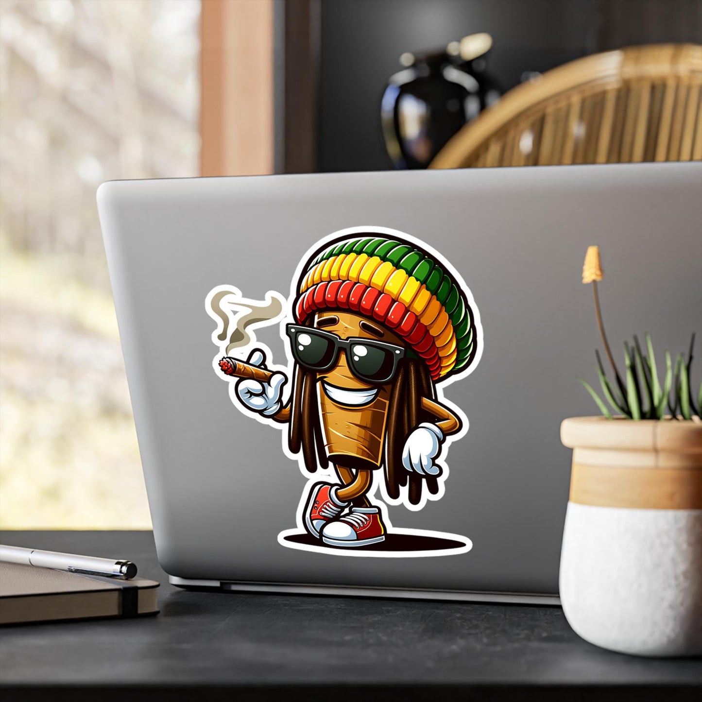 Reggae Blunt Cartoon Sticker | Waterproof Vinyl Art Decal (Glossy, Matte, Holographic)