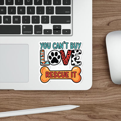 Rescue Love Die-Cut Stickers, Pet Lover Gifts, Animal Rescue Decals, Laptop Stickers, Dog Lover Accessories