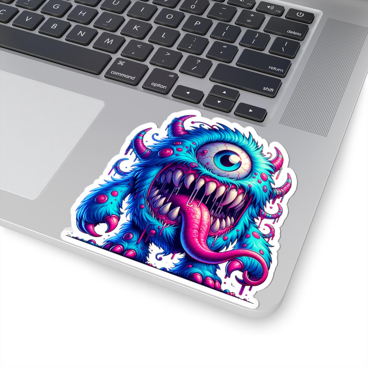 ColorFlow Blue Cyclops Monster Vinyl Sticker | Waterproof Creature Art Decal