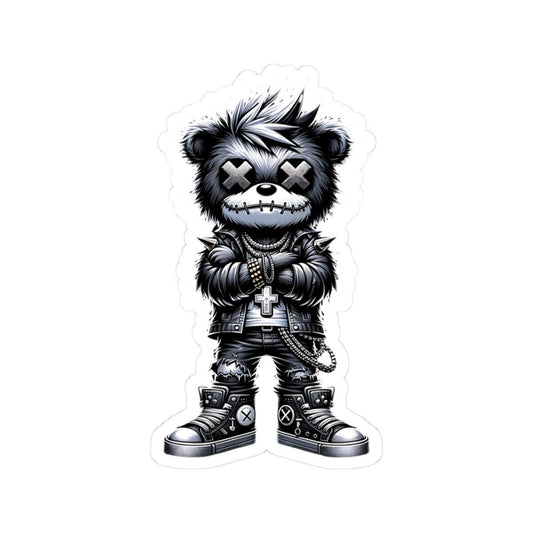 Cyber Gothic Bear Sticker | Punk Streetwear Gamer Vinyl Decal (Waterproof)
