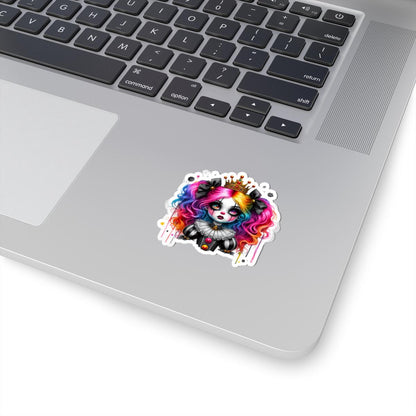 ColorFlow | Royal Rainbow Clowncore Girl Sticker | Goth Princess Vinyl Decal | Pastel Emo Art Aesthetic