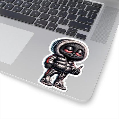 ColorFlow Furry Monster Sticker | Streetwear Puffer Jacket Vinyl Decal