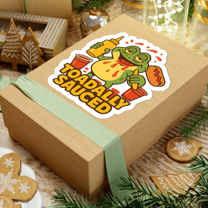 ColorFlow | Toadally Sauced Funny Frog Sticker | BBQ Party Hot Dog Vinyl Decal | Waterproof Frog Lovers Outdoor Sticker