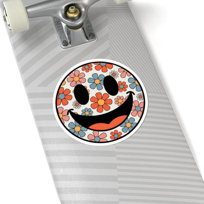 Retro Groovy Smiley Face Sticker | 70s Daisy Flower Power Vinyl Decal