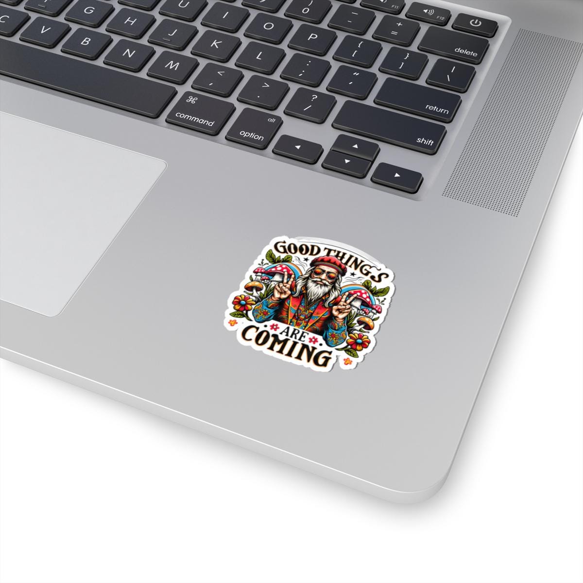ColorFlow Retro Mushroom Sticker | Hippie Peace Sign Vinyl Decal (Waterproof)