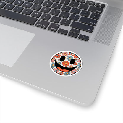 Retro Groovy Smiley Face Sticker | 70s Daisy Flower Power Vinyl Decal