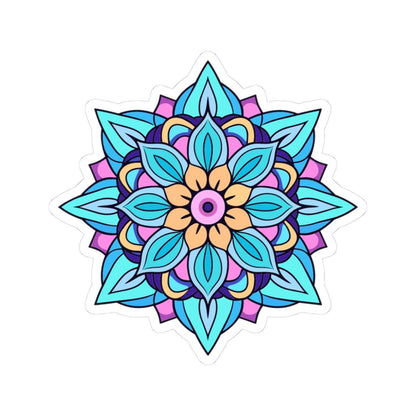 Tranquil Petals Blue Mandala Sticker | Boho Zen Vinyl Decal, Calm Energy Art