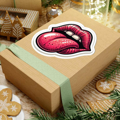Retro Lips Tongue Out Sticker | Bold Groovy Rock Vinyl Decal