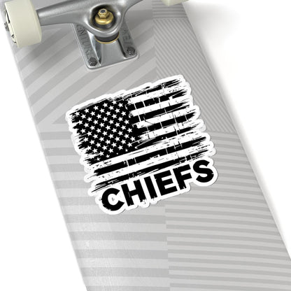 ColorFlow Chiefs Distressed Flag Sticker | Waterproof Vinyl Decal, Team Pride