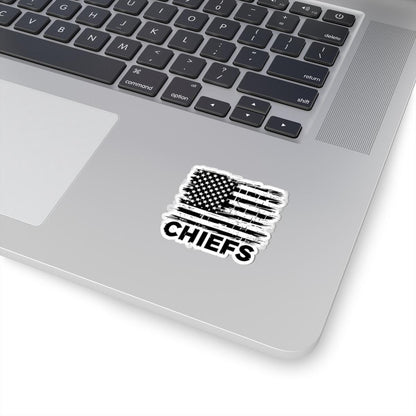 ColorFlow Chiefs Distressed Flag Sticker | Waterproof Vinyl Decal, Team Pride
