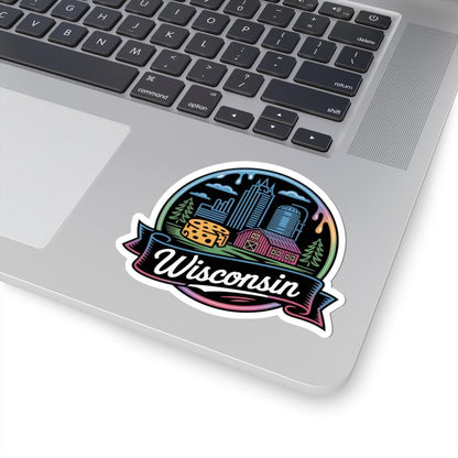 ColorFlow | Wisconsin Barn Cheese Skyline Vinyl Sticker | Dairyland Scenic Travel Art Decal