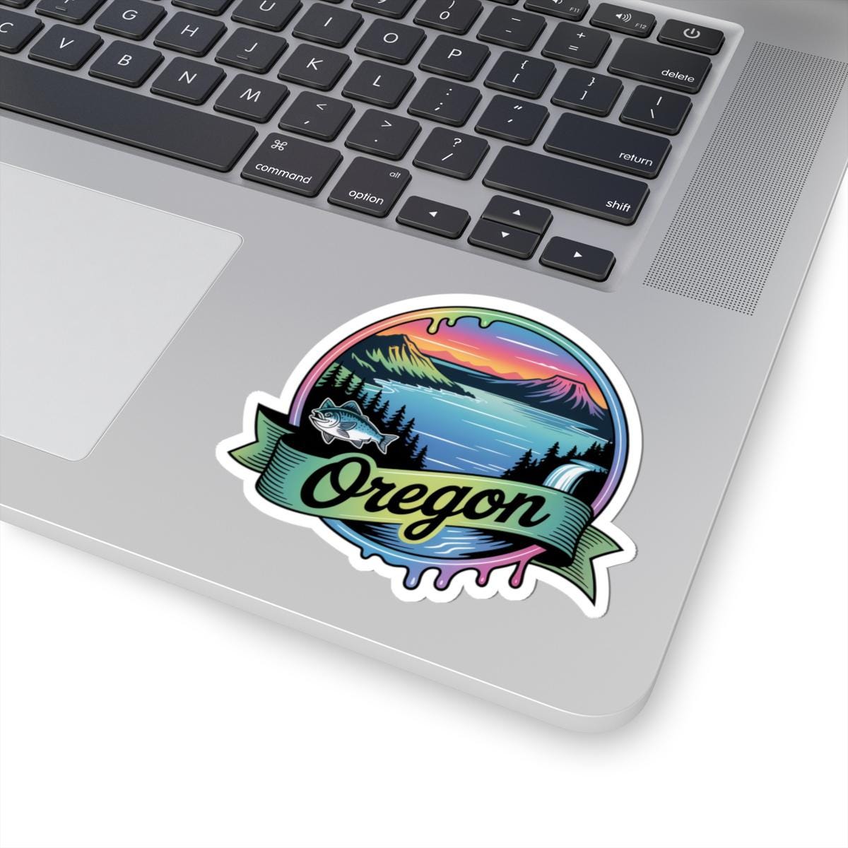 ColorFlow | Oregon Crater Lake Waterfall Vinyl Sticker | Pacific Northwest Scenic Travel Art Decal