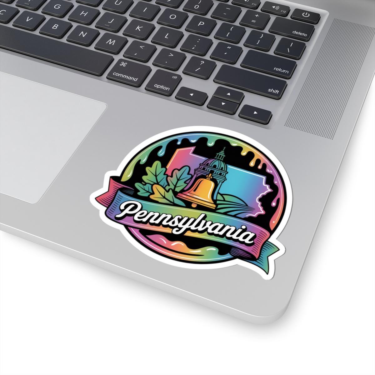 ColorFlow | Pennsylvania Liberty Bell Skyline Vinyl Sticker | Keystone State Landmark Travel Art Decal