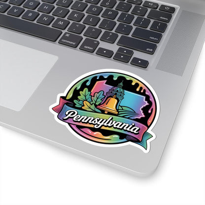 ColorFlow | Pennsylvania Liberty Bell Skyline Vinyl Sticker | Keystone State Landmark Travel Art Decal