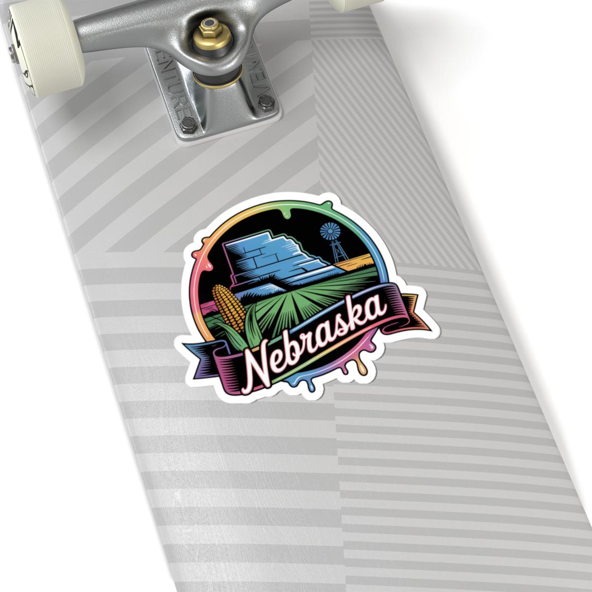 ColorFlow | Nebraska Chimney Rock Prairie Vinyl Sticker | Cornhusker State Scenic Travel Art Decal