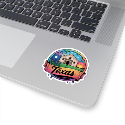 ColorFlow | Texas Alamo Sunset Skyline Vinyl Sticker | Lone Star State Travel Art Decal