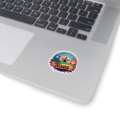 ColorFlow | Texas Alamo Sunset Skyline Vinyl Sticker | Lone Star State Travel Art Decal