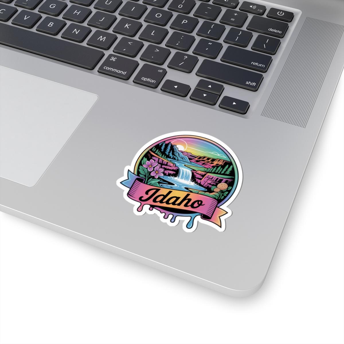 ColorFlow | Idaho Waterfall Mountain Scenic Vinyl Sticker | Pacific Northwest Nature Travel Decal
