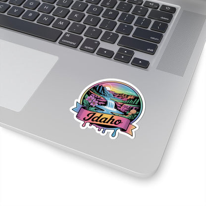 ColorFlow | Idaho Waterfall Mountain Scenic Vinyl Sticker | Pacific Northwest Nature Travel Decal