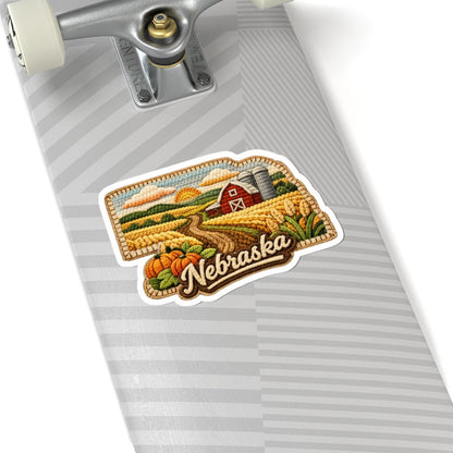 Nebraska Plains Vinyl Sticker | Golden Fields Rustic Barn Art