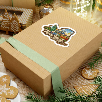 New York Skyline Sticker | Liberty Harbor Scenic Art Vinyl Decal