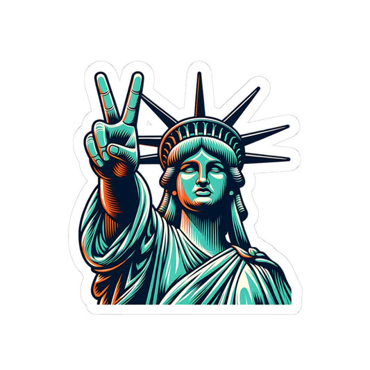 ColorFlow | Statue of Liberty Peace Vinyl Sticker for Water Bottles Laptops Cars | NYC Freedom Art Waterproof Decal