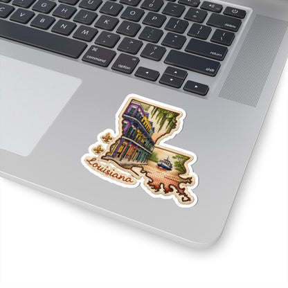 ColorFlow | Louisiana French Quarter Spirit Vinyl Sticker | New Orleans Architecture Riverboat Bayou Art