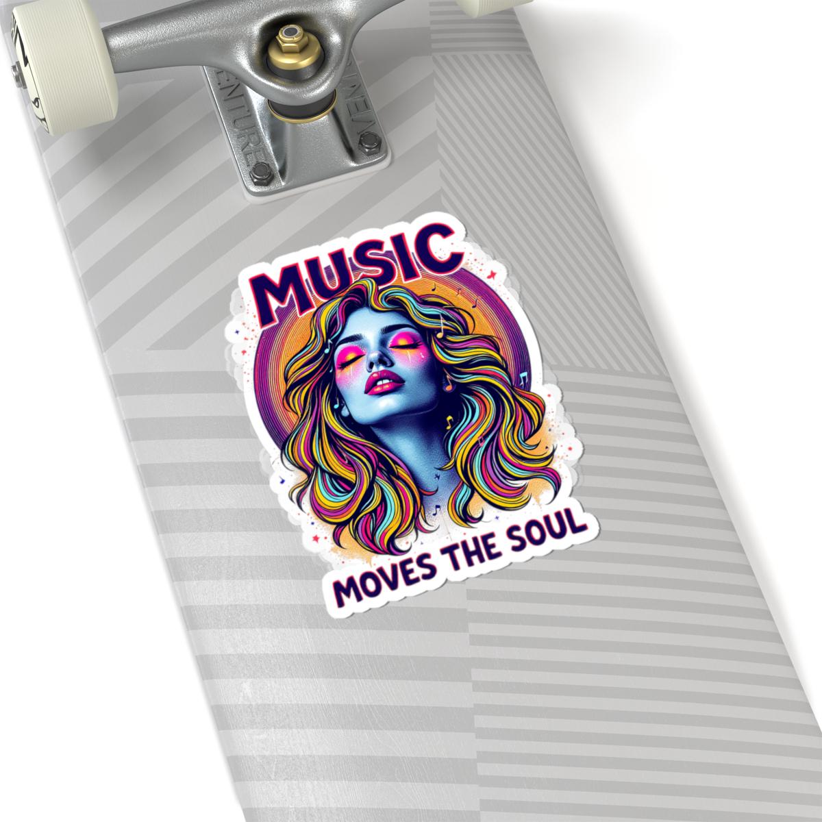 ColorFlow | Music Moves the Soul Vinyl Sticker | Artistic Waterproof Decal for Laptops Water Bottles Journals and More