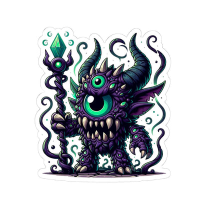 ColorFlow | Purple Cyclops Sorcerer Monster Vinyl Sticker | Fantasy Art Decal | Unique Magic Collectible | Gift Idea