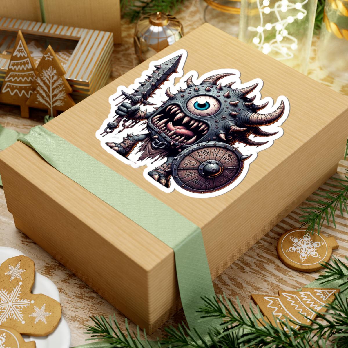 ColorFlow | Spiked Cyclops Warrior Monster Vinyl Sticker | Fantasy Art Decal | Unique Collectible | Mythical Gift Idea