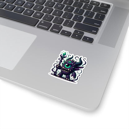 ColorFlow | Purple Cyclops Sorcerer Monster Vinyl Sticker | Fantasy Art Decal | Unique Magic Collectible | Gift Idea