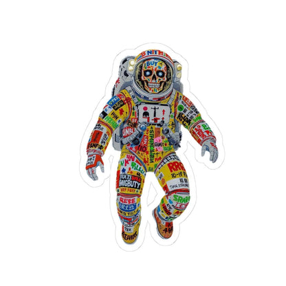 ColorFlow | Pop Art Graffiti Skull Astronaut Sticker | Rebellious Space Vinyl Decal for Creatives