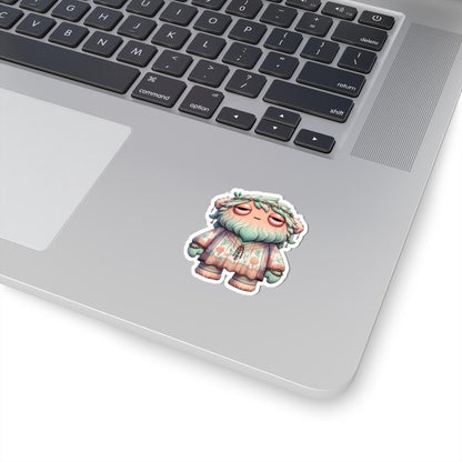 ColorFlow Boho Monster Sticker | Pastel Floral Character Art (Kiss Cut)