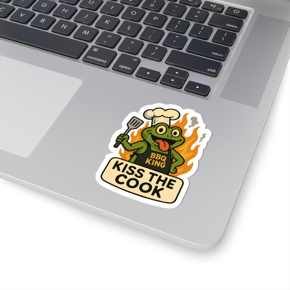 ColorFlow | Kiss The Cook Frog BBQ Sticker | Waterproof Vinyl Decal For Grill Masters And Summer Outdoor Cooking Fun