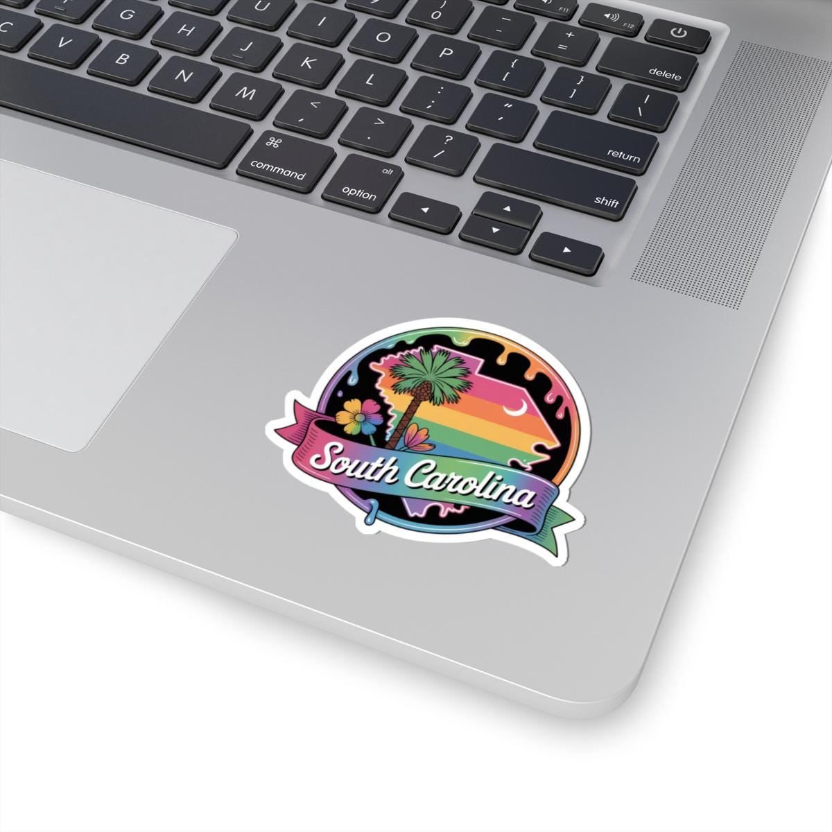 ColorFlow | South Carolina Palmetto Rainbow State Vinyl Sticker | Coastal Charm Travel Art Decal