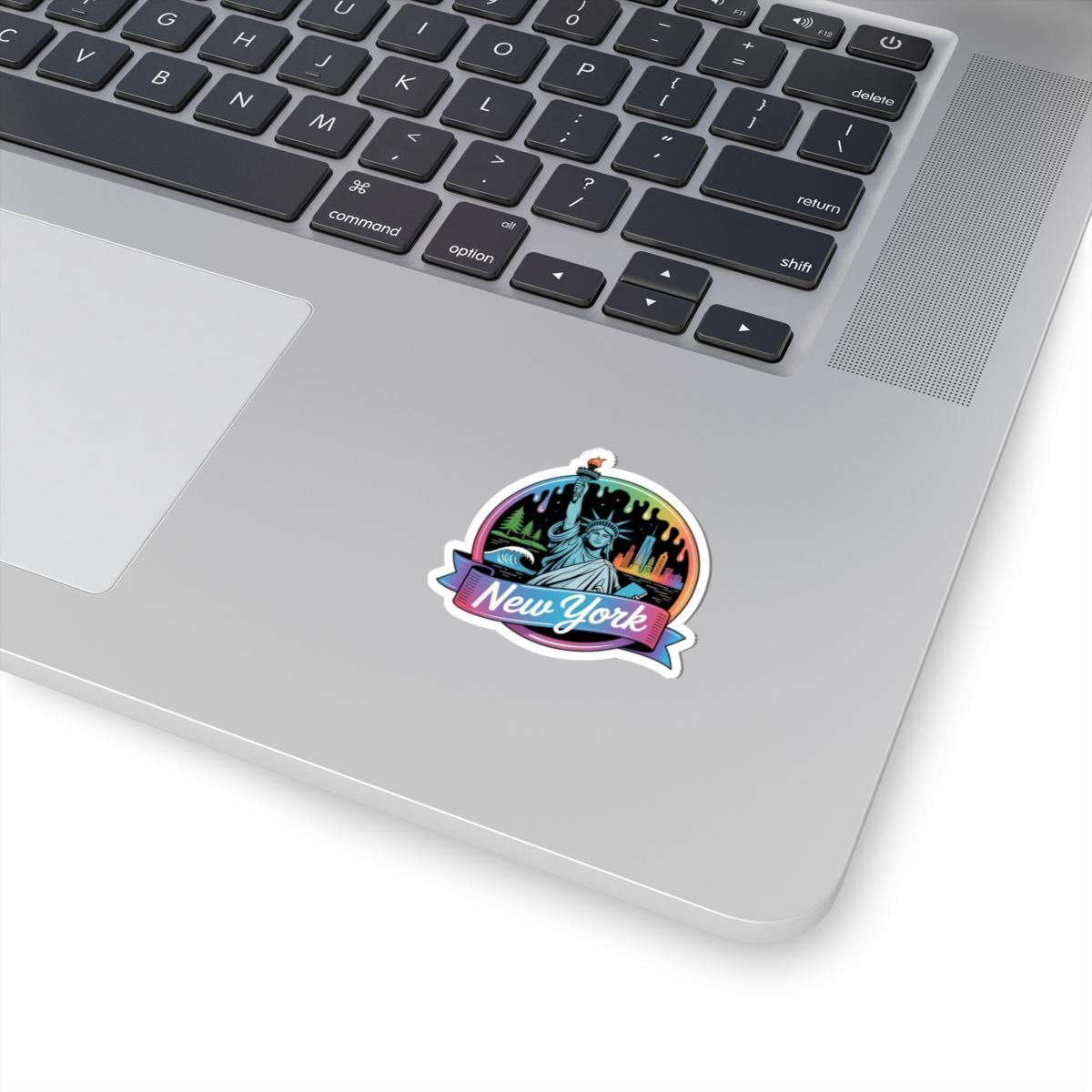 ColorFlow | New York Statue Skyline Night Vinyl Sticker | Empire State Landmark Travel Art Decal