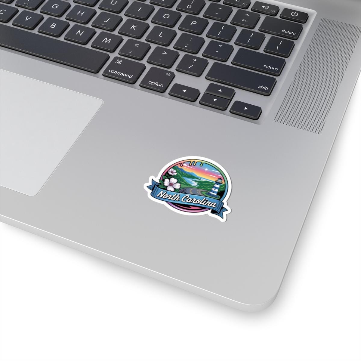 ColorFlow | North Carolina Lighthouse Coastal Road Vinyl Sticker | Blue Ridge Scenic Travel Art Decal