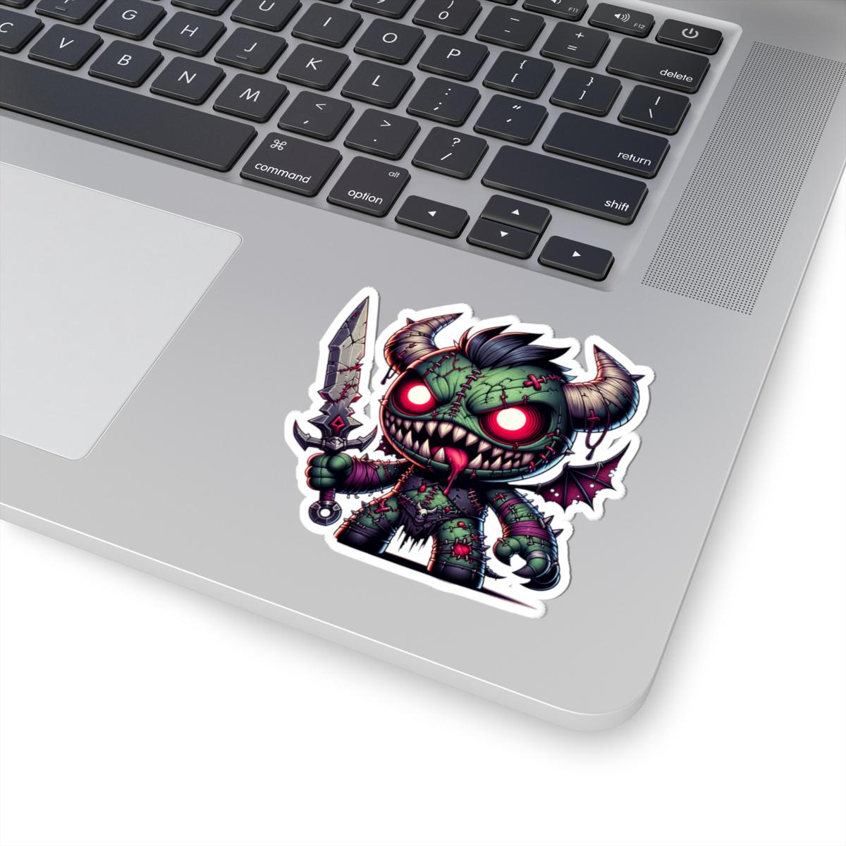 Green Stitched Demon Monster Vinyl Sticker | Sword Art Decal (Waterproof)