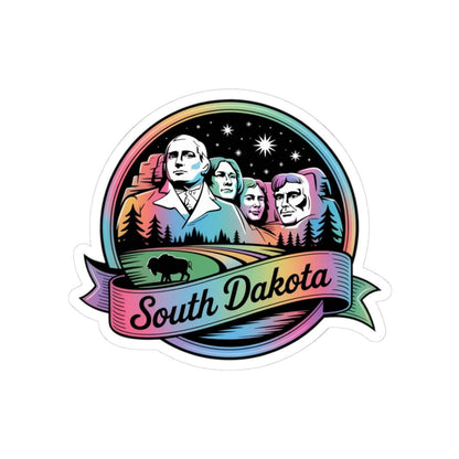 South Dakota Mount Rushmore Night Sky Vinyl Sticker | Black Hills Travel Decal