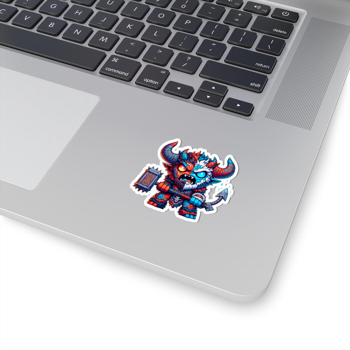 ColorFlow | Fire and Ice Beast Monster Vinyl Sticker | Dual Element Art Decal | Fantasy Collectible | Unique Gift Idea