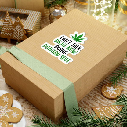 ColorFlow | Right Now Pothead Shit Waterproof Weed Sticker Funny 420 Stoner Vinyl Decal with Marijuana Leaf for Laptop Flask