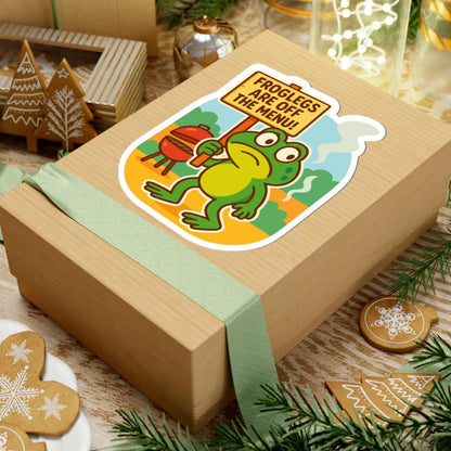 ColorFlow | Froglegs Off The Menu BBQ Frog Sticker | Funny Protest Vinyl Decal | Waterproof Grill Party Frog Sticker
