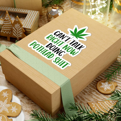 ColorFlow | Right Now Pothead Shit Waterproof Weed Sticker Funny 420 Stoner Vinyl Decal with Marijuana Leaf for Laptop Flask