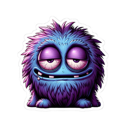 Fuzzy Blue Purple Monster Sticker | Waterproof Vinyl Art for Laptops, Journals