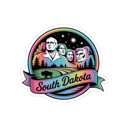 South Dakota Mount Rushmore Night Sky Vinyl Sticker | Black Hills Travel Decal