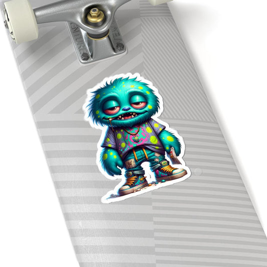 ColorFlow | Graffiti Street Style Blue Monster Kiss Cut Sticker Urban Character Art for Laptops Water Bottles Journals and More