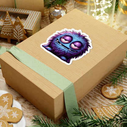 Fuzzy Blue Purple Monster Sticker | Waterproof Vinyl Art for Laptops, Journals