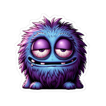 Fuzzy Blue Purple Monster Sticker | Waterproof Vinyl Art for Laptops, Journals