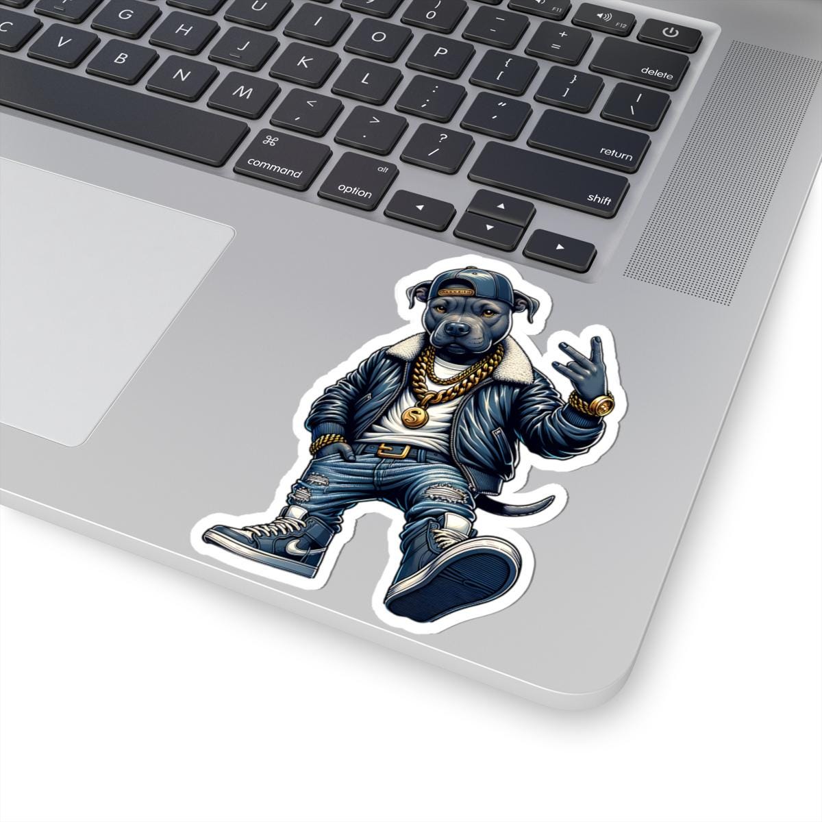 ColorFlow | Streetwear Hip-Hop Dog Kiss Cut Sticker Urban Rap Style Character Art for Laptops Water Bottles Journals and More